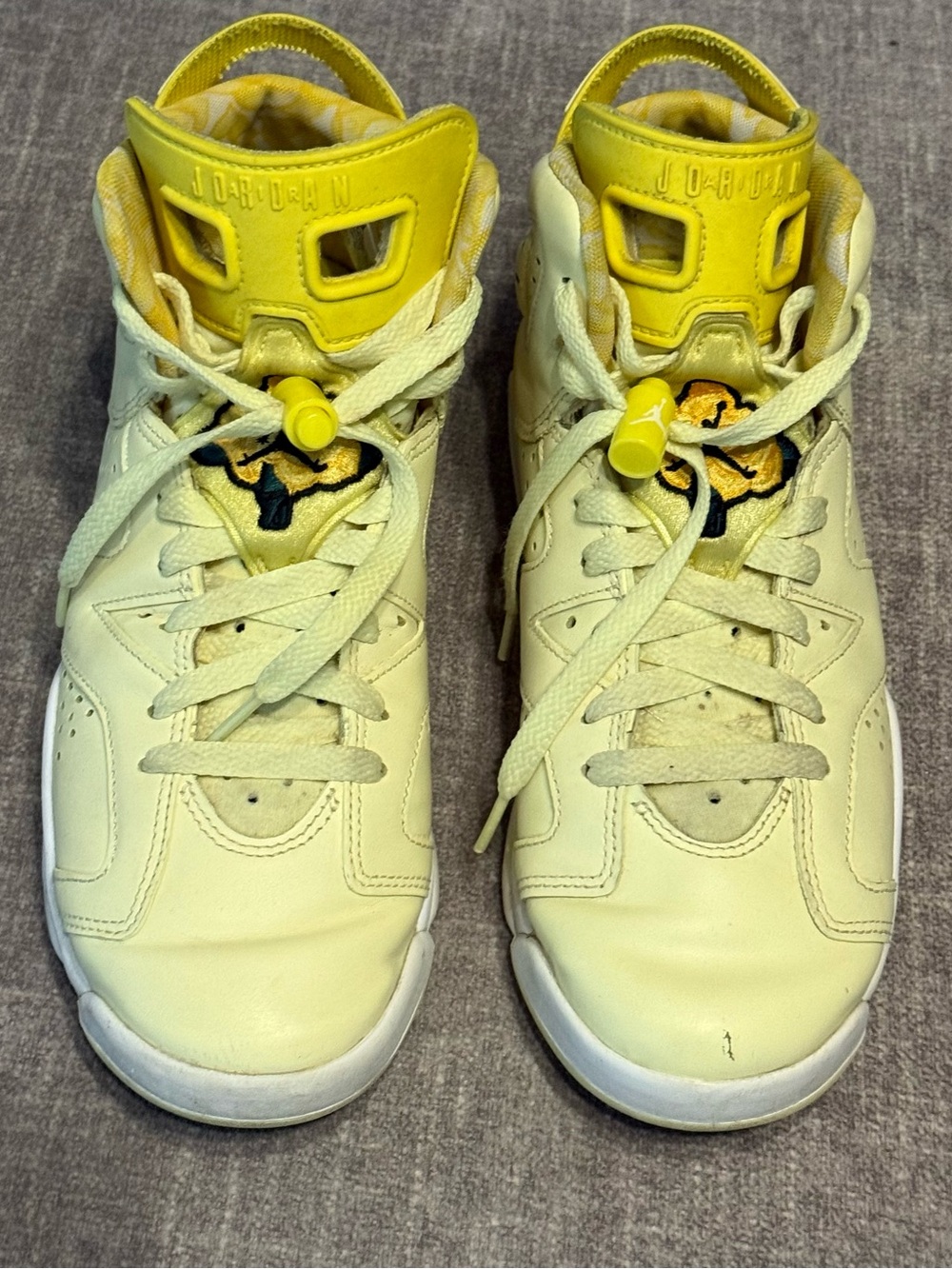 Jordan Kids' Yellow and Cream High-Top Sneakers
